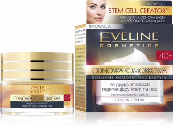 Krem na noc 40+ Eveline Cosmetics ODNOWA KOMÓRKOWA LIFESTYLE, Uroda - Korygujący zmarszczki regenerujący krem na noc 40+ Eveline Cosmetics przeznaczony do codziennej pielęgnacji każdego rodzaju skóry, również wrażliwej, po 40 roku życia.