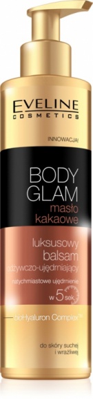 Eveline Cosmetics BODY GLAM masło kakaowe Balsam odżywczo - ujędrniający LIFESTYLE, Uroda - Natychmiastowe ujędrnienie skóry w 5 sek. do skóry suchej i wrażliwej