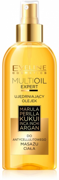 Eveline Cosmetics olejek MARULA PERILLA KUKUI INCA INCHI ARGAN LIFESTYLE, Uroda - Ujędrniający olejek do antycellulitowego masażu ciała.