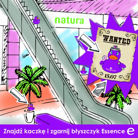 Znajdź ukrytą zabawkę i zgarnij błyszczyk Essence od drogerii Natura LIFESTYLE, Uroda - ​Już w najbliższą sobotę 15 lipca w trzech centrach handlowych w Polsce rusza wielka akcja promocyjna z drogeriami Natura. Na wszystkich, którzy tego dnia włączą się do zabawy, czeka błyszczyk ESSENCE Shine Shine Shine.