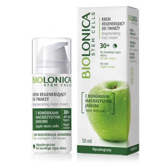 Krem regenerujący do twarzy na noc z serii Biolonica Apple Stem Cells 30+ LIFESTYLE, Uroda - Innowacyjna formuła kremu oparta na kwasie hialuronowym i komórkach macierzystych jabłoni spełnia wszystkie ważne kryteria pielęgnacji skóry kobiet po 30 roku życia.