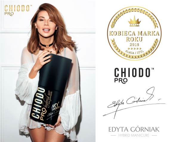 ChiodoPRO laureatem Kobiecej Marki Roku LIFESTYLE, Uroda - Lakiery hybrydowe ChiodoPRO otrzymały tytuł Kobiecej Marki Roku 2018 – Klasa i Styl. Godło KMR przyznawane jest podczas ogólnopolskiego plebiscytu, skierowanego do firm oferujących najwyższej jakości produkty i usługi dla najbardziej wymagających kobiet.