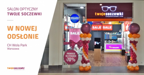 Nowa odsłona Twoje Soczewki w Wola Park Zdrowie, BIZNES - Bogata oferta, strefy topowych marek, digitalowy system wizualizacji produktów i aktualnych promocji, profesjonalny gabinet okulistyczny. Całość zamknięta w nowoczesnym designie. Mowa o nowej odsłonie salonu optycznego Twoje Soczewki w warszawskim centrum handlowym Wola Park.